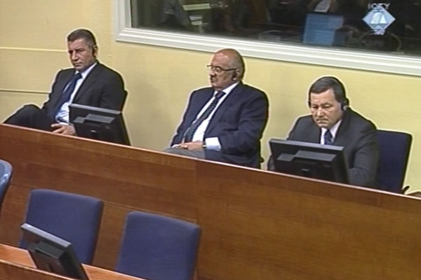 Ante Gotovina, Ivan Čermak i Mladen Markač u sudnici Tribunala