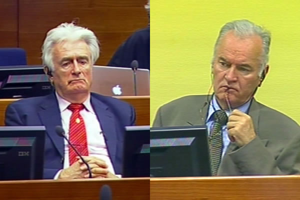 Radovan Karadžić i Ratko Mladić u sudnici Tribunala