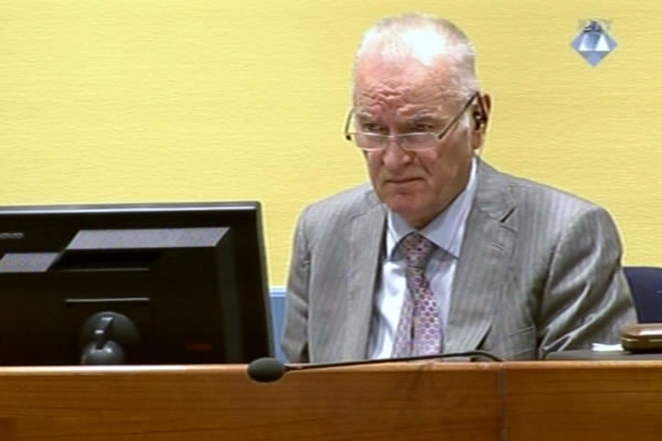 Ratko Mladić u sudnici Tribunala 