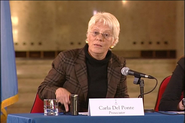 Carla del Ponte na završnoj konferenciji za novinare pred istek mandata glavnog tužioca