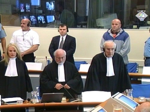 Zdravko Mucić, Esad Landžo i Hazim Delić u sudnici Tribunala