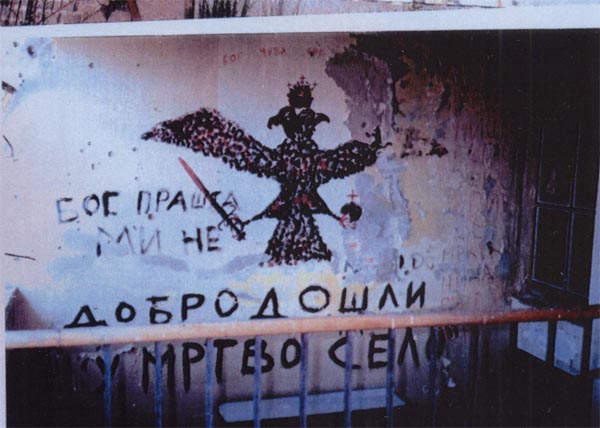 Grafit na kući u selu Škabrnja