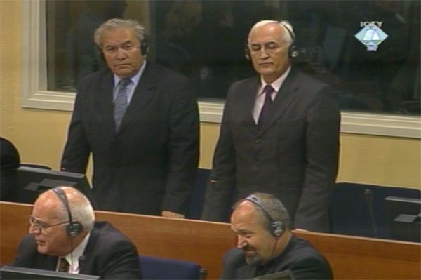 Milan Gvero i Radivoje Miletić u sudnici Tribunala