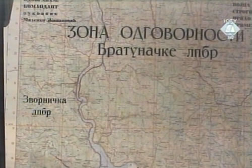 Geografska karta Zon odgovornosti Bratunačke brigade