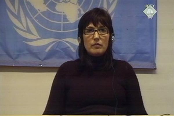 Nefa Šljivo, svjedoči putem video linka na suđenju Dragomiru Miloševiću