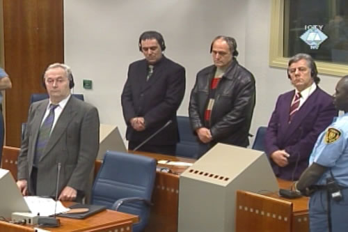 Dragoljub Prcać, Zoran Žigić, Miroslav Kvočka i Mlađo Radić u sudnici Tribunala