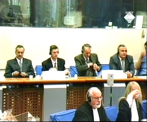 Vidoje Blagojević, Dragan Jokić, Dragan Obrenović i Momir Nikolić u sudnici Tribunala